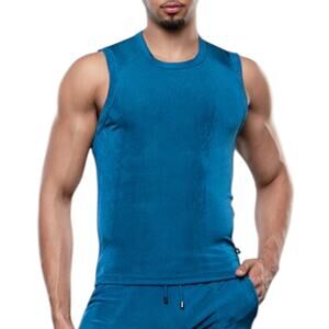 Andrew Christian Sensual Rib Muscle Tee Large Teal